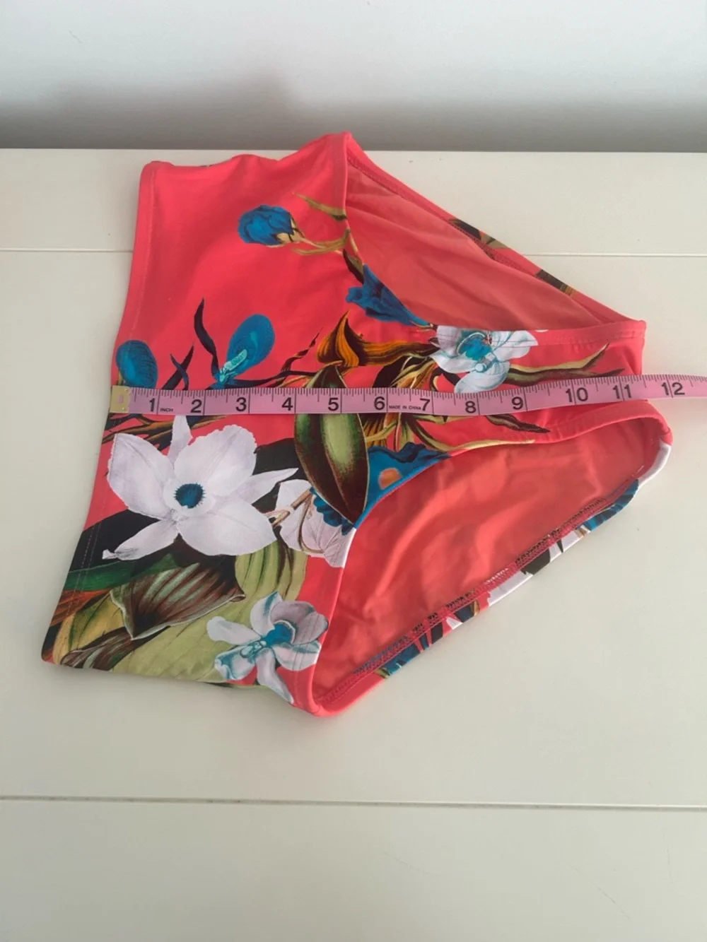 NWT Jantzen Adjustable Strap V-Neck Tankini w/ Comfort Brief Coral Botanical 6